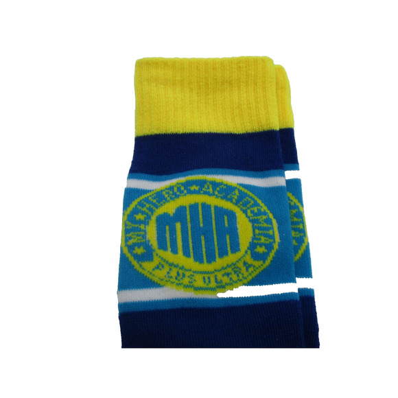 3 Pairs of My Hero Academia Crew Socks Blue Yellow Anime UA Hero Academy Logo - Picture 3 of 4